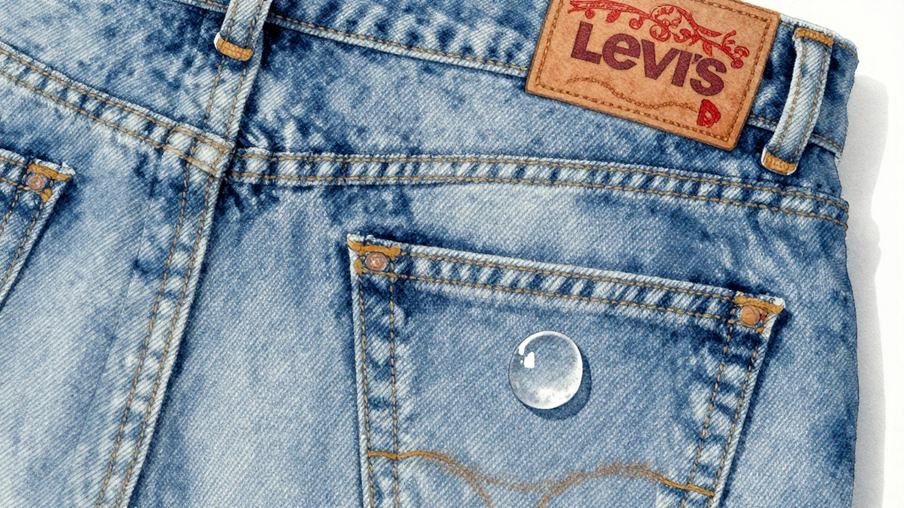 Джинсы Levi's 501 с каплей воды, символизирующей экологичное производство