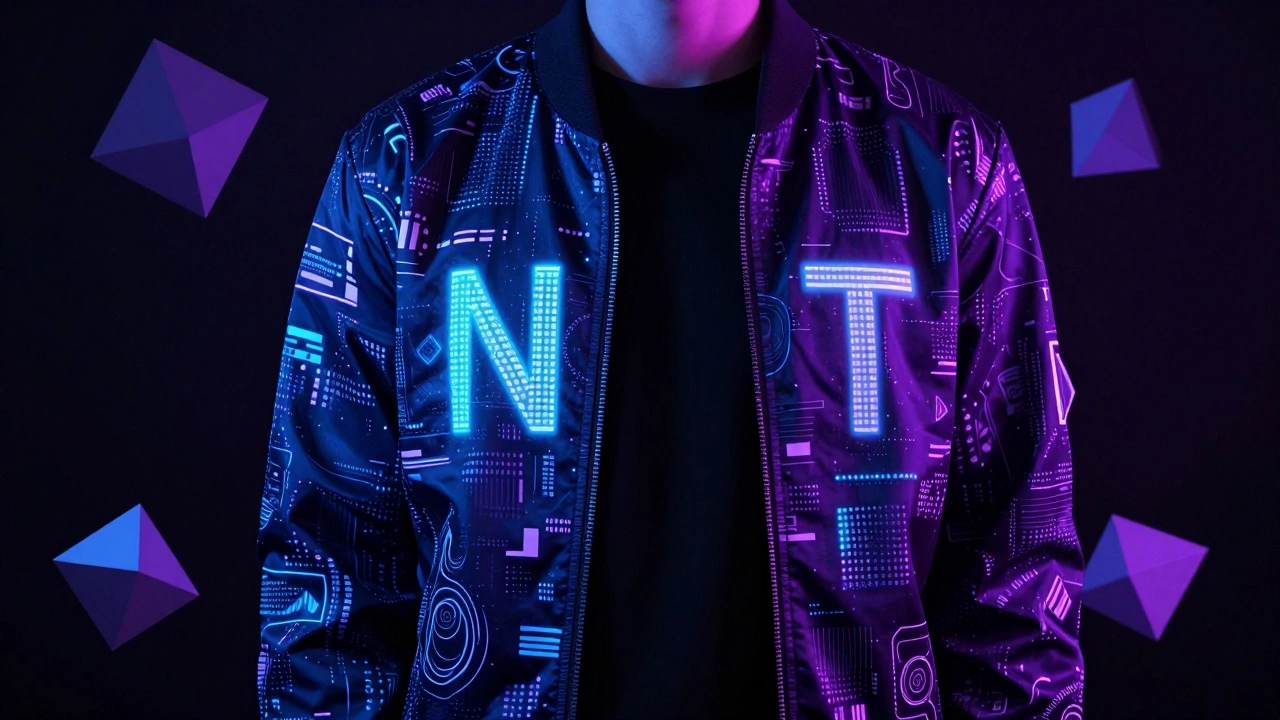 Одежда с цифровым узором, символизирующая NFT-коллекции