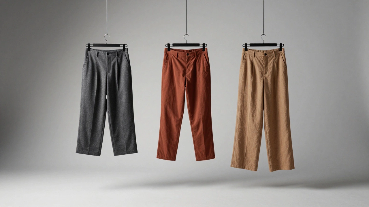 Монохромный образ с терракотовой блузкой и бежевыми брюками