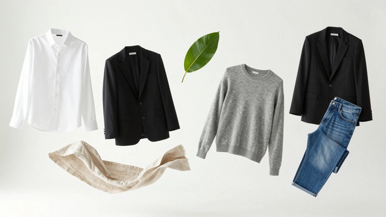 Элементы капсульного гардероба в минималистичном пространстве