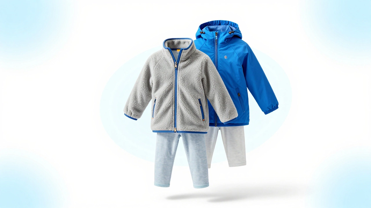 Схема трех слоев одежды: термобелье, флис и мембранная куртка